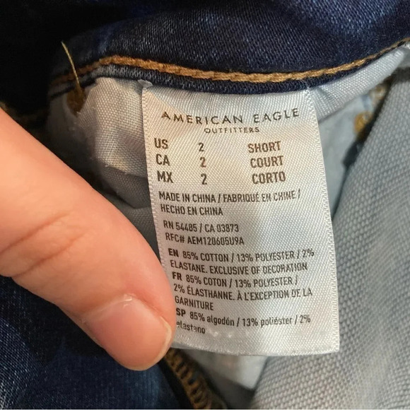 AMERICAN EAGLE Hi Rise Jegging Size 2 Short Distressed Next Level Stretch - Picture 7 of 8